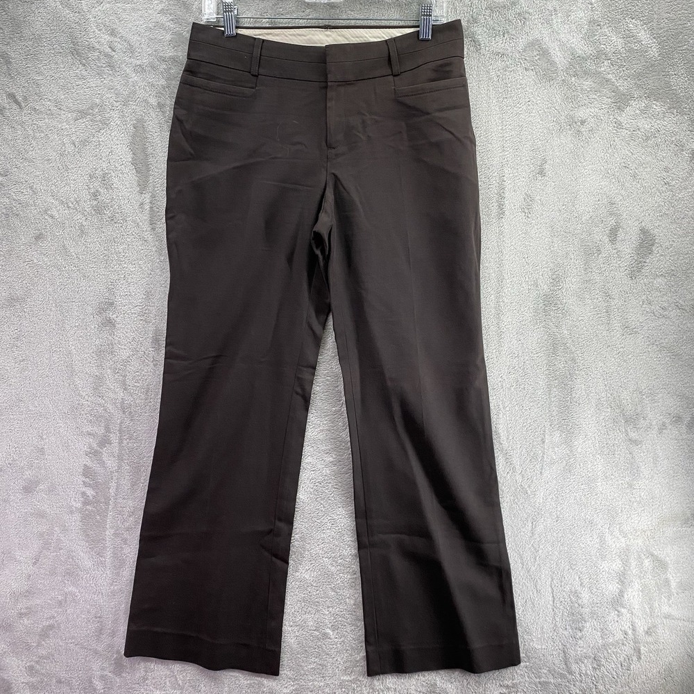 Banana Republic Jackson Fit Trouser Pants Womens Size 4 Brown Stretch Cotton EUC